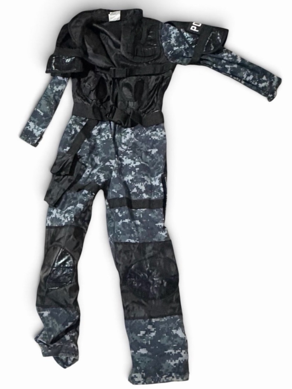 Kids Swat Camo Police Costume Black & Gray 7-8